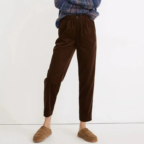 Madewell Corduroy Pull-On Mid-Rise Jogger Pants L - Picture 1 of 7